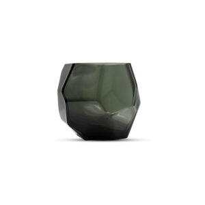 Waxinelichthouder glas donkergroen – Facet design