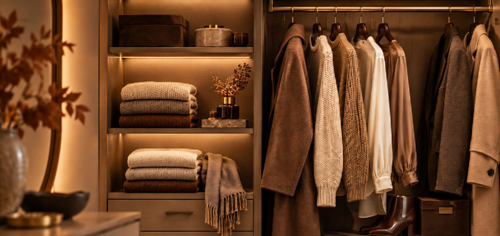 Kledingkast herfstklaar maken met warme knitwear, jassen en een overzichtelijke herfstgarderobe